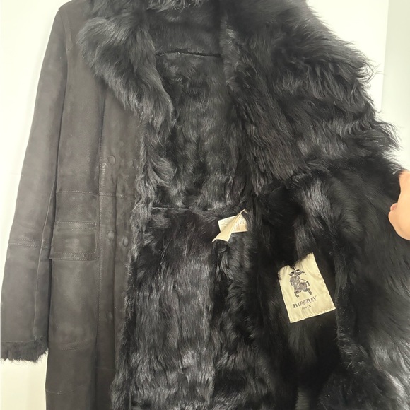 Burberry shearling Leather long Coat - Picture 3 of 7